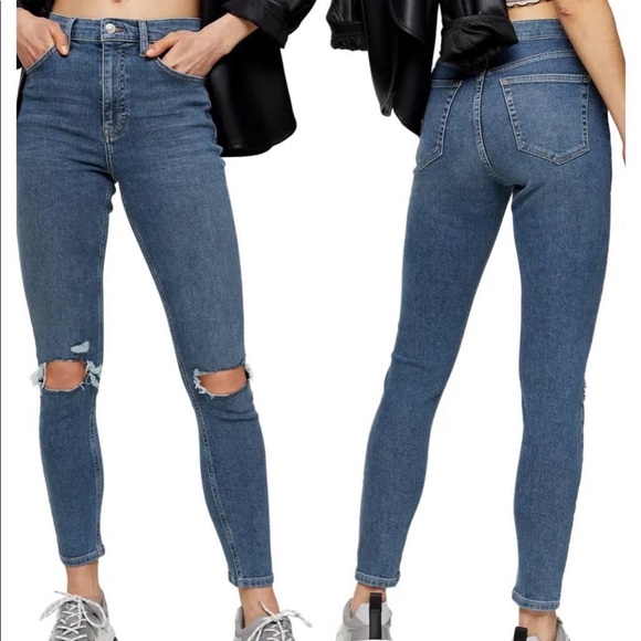 3 FOR $100/ Topshop Ripped Jamie Skinny jeans - Picture 1 of 5